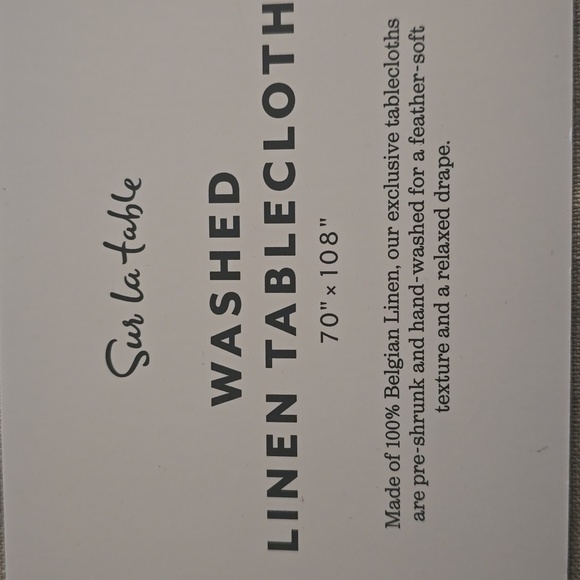 Sur La Table Natural Linen Tablecloth, Size108"x70", Retail Price $179.95 USD - Picture 4 of 8